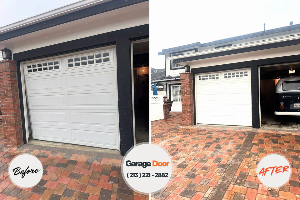 Before and after: garage door repair Du Quoin, IL